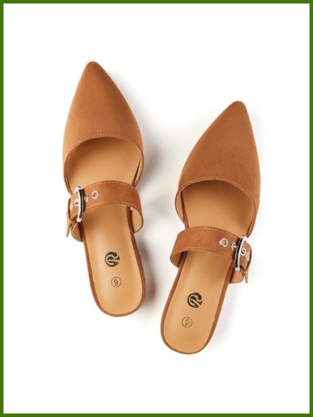 Women's Pointed Toe Mules Adjustable Strap Backless Loafer Flannel Suede